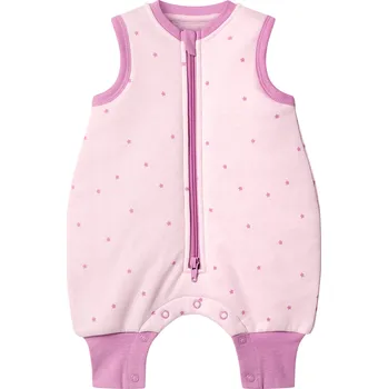 Kojenecké oblečení lupilu® Dětský overal na spaní s nožičkami s BIO bavlnou (růžová, 62/68)