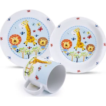 Talíř Matell Dětská jídelní souprava SAFARI, 3dílná, porcelán