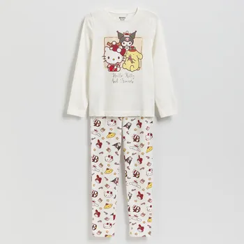 Dětská móda Reserved - Vánoční pyžamo Hello Kitty and Friends - krémová - 703FS-01X - 703FS-01X-U98