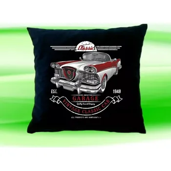 Dekorativní polštářek Polštář vintage classic car černý (Polštářek 35x35 cm veterán car)
