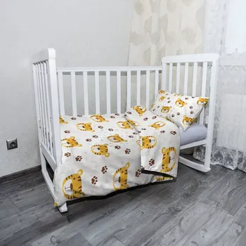 Povlečení Sablio Mikroplyšové dětské povlečení do postýlky Tygřík - 100x135 / 40x60