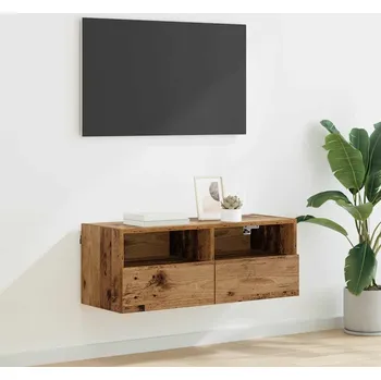 Televizní stolek vidaXL TV wall cabinet Staré dřevo 80 x 30 x 30 cm kompozitní dřevo