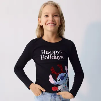 Reserved - Vánoční top Lilo a Stitch - černý - 385FT-99X - 385FT-99X-116