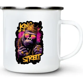 Pánské oblečení King of the Street - Plechový hrnek VELKÝ 400ml (500 ml po okraj) - 400 ml