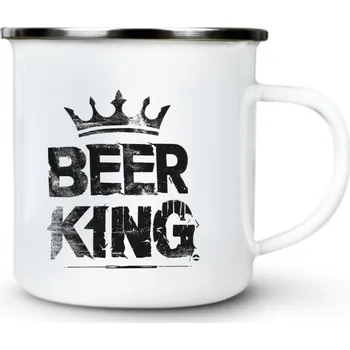 Pánská móda Beer King, pivní král - Plechový hrnek VELKÝ 400ml (500 ml po okraj) - 400 ml
