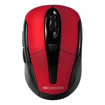 Myš CANYON bezdrátová optická myš se 6 tlačítky, 800 DPI/ 1200 DPI/ 1600 DPI, černo-červená CNR-MSOW06R