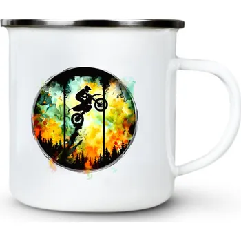 Jezdec terénem - Plechový hrnek VELKÝ 400ml (500 ml po okraj) - 400 ml