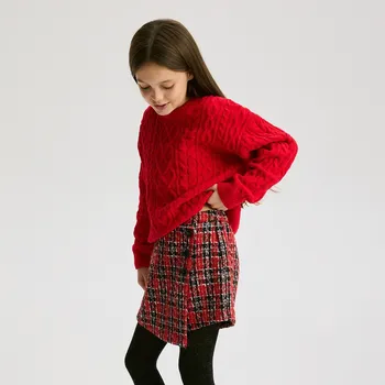 Dětská móda Reserved - Tvídové kraťasy - červená - 067FG-33X - 067FG-33X-134