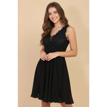 Dámské šaty EVA & LOLA Koktejlové Šaty MATHIE černé Barva: Černá, Velikost: M