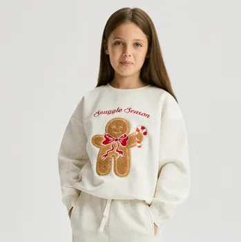 Dívčí mikina Reserved - Vánoční mikina s perníčkem - krémová - 297FA-01M - 297FA-01M-146