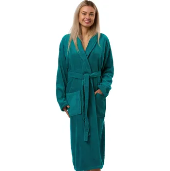 Dámský župan Dámský župan tmavě zelený, bavlna froté, se šálovým límcem 1ZF3102 zelená xl