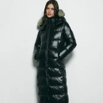 Dámský kabát Reserved - Péřová bunda s kapucí - černý - 708HD-99X - 708HD-99X-XS