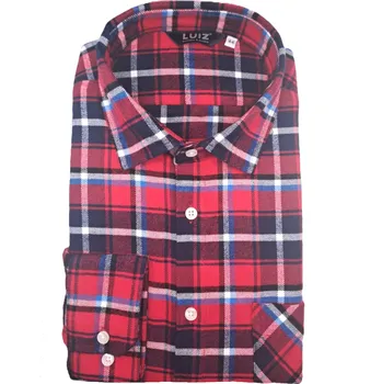 Pánská košile Flanelová košile Comfort Fit - červená / modrá bruno_175 velikost: 40, délka rukávu: dlouhý rukáv