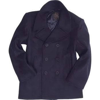 Pánský zimní kabát Kabát US PEA COAT vlněný TMAVĚMODRÝ vel.3XL