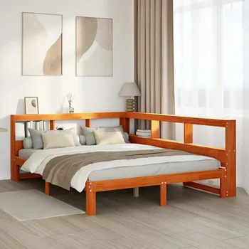 Postel zahrada-XL Postel s knihovnou bez matrace 140 x 200 cm masivní borovice 3324384