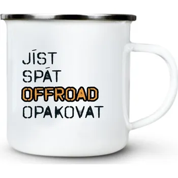 Pánské oblečení Jíst, spát, OFFROAD, opakovat - Plechový hrnek VELKÝ 400ml (500 ml po okraj) - 400 ml