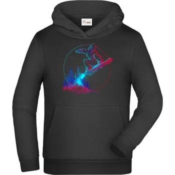 Pánské tričko Snowboardista-neon. V2 - Dětská mikina s kapucí - 152 cm
