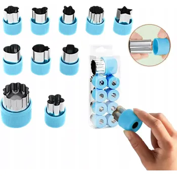 Vykrajovátko Formy na zdobení dortů vykrajovátka na ovoce cukroví modrá 10 ks