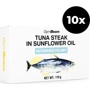 Anabolizér GymBeam Tuna steak in sunflower oil 10 x 110 g