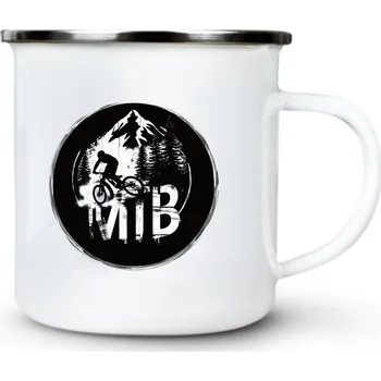 MTB - Mountain bike, horské kolo, v3 - Plechový hrnek VELKÝ 400ml (500 ml po okraj) - 400 ml