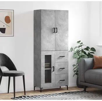 Příborník do zásuvky vidaXL Skříň highboard 69,5 x 34 x 180 cm kompozitní dřevo [3195955] Barva: Betonová šedá