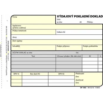 Tiskopis Výdajový doklad, A6, 100 listů, NCR - VÝPRODEJ