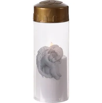 Svíčka Madona Hřbitovní Led 65x177mm anděl bílý, svítí 60 dní 100 gram