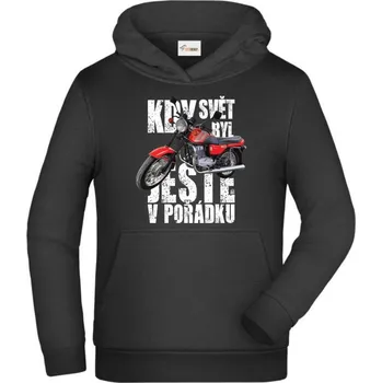 Pánské tričko Kdy svět byl ještě v pořádku, JAWA 350 - 638, v18 - Dětská mikina s kapucí - 140 cm