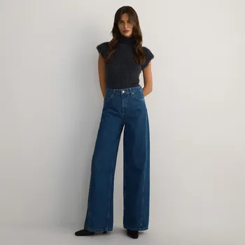 Dámské džíny Reserved - Džíny wide leg - modrá - 1594I-55J - 1594I-55J-34