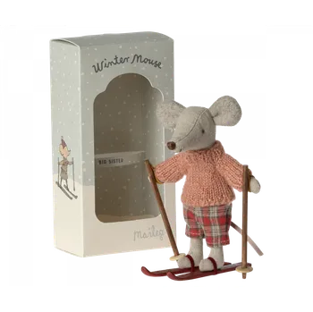 Hračka Maileg - Velká myší sestřička na lyžích