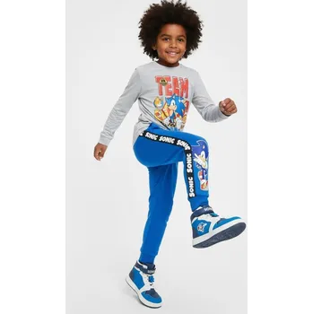 Sinsay - Kalhoty s potiskem Sonic the Hedgehog - modrá - 300FC-55X - 300FC-55X-134