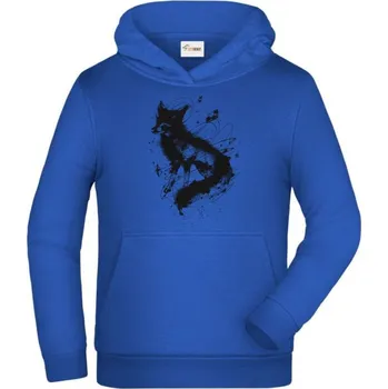 Pánské tričko Kouzelná liška, černý potisk - Dětská mikina s kapucí - 164 cm