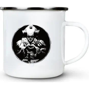 Pánské oblečení Klaun s gestem srdce - Plechový hrnek VELKÝ 400ml (500 ml po okraj) - 400 ml