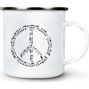 Pánské oblečení Music Peace - Plechový hrnek VELKÝ 400ml (500 ml po okraj) - 400 ml