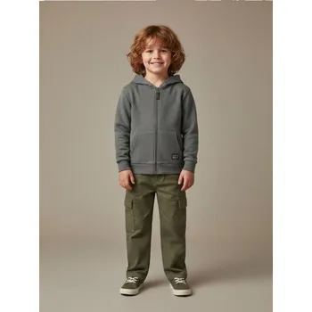 Chlapecká mikina Sinsay - Oversize mikina na zip s kapucí - šedá - 875GE-90M - 875GE-90M-128