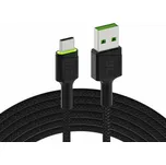 GreenCell USB kabel Green Cell KABGC13 USB-A - USB-C 2m, černý, zelené podsvícení