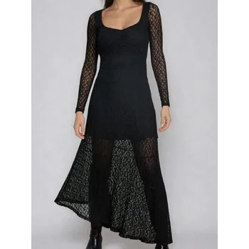 Dámské šaty Sinsay - Krajkové šaty s asymetrickým lemem - černá - 920EY-99X - 920EY-99X-S