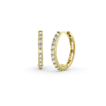 Náušnice Couple, Kruhové náušnice Celesta, žluté zlato se zirkony, 585-66-3-0448.0Z00.0.14.001.61