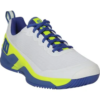 Pánská tenisová obuv Wilson Rush Pro 4.5 bílá / amparo modrá / bezpečnostní žlutá 44 2/3