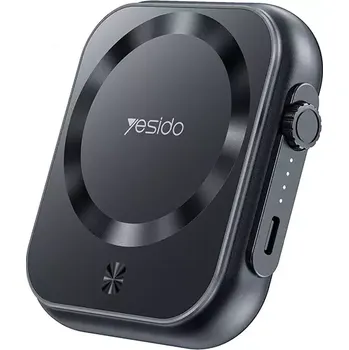 Powerbanka Externí baterie POWER BANK Yesido YP59 Mini, 3v1 5000mAh, Magsafe Induction 15W, barva černá