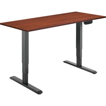 Psací stůl Výškově nastavitelný stůl AlzaErgo Table ET1 NewGen černý + deska TTE-01 140x80cm lamino kaštan