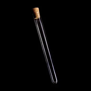 CMpepper Zkumavka skleněná s kulatým dnem a korkem 18 x 180 mm (borosilikátové sklo)