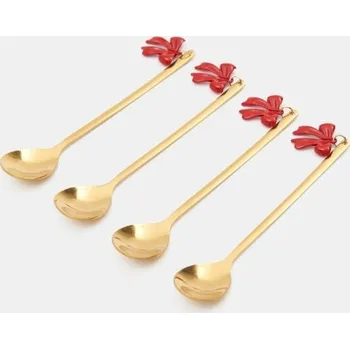 Vánoční dekorace Sinsay - Sada 4 vánočních lžiček s mašlí - zlatá - 404GV-GLD - 404GV-GLD-ONE