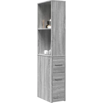 Koupelnový nábytek vidaXL Úzká koupelnová skříňka na kolečkách kompozitní dřevo [855298] Barva: šedá sonoma