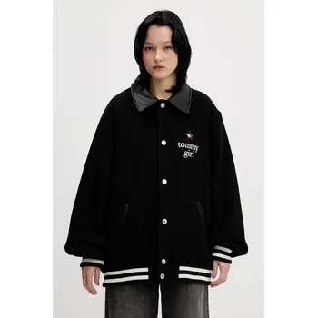 Pánská softshellová bunda Bunda s příměsí vlny Tommy Jeans DN0DN00093 černá 99X, vel. S