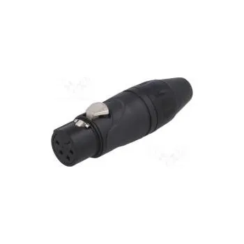 Elektrická zásuvka Zástrčka XLR zásuvka PIN 4 přímý na kabel pájení pocínovaný