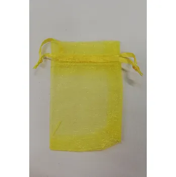 Dárková taška Organzový sáček - 9 x 7 cm - žlutý
