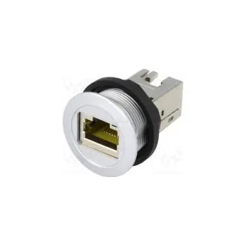 Elektrická zásuvka Zásuvka RJ45 22mm -25÷70°C Ø22,3mm IP20 stříbrná