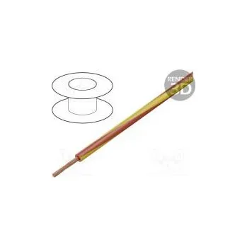 elektrický kabel Vodič LgY lanko Cu 0,75mm2 červeno-žlutá PVC 300/500V 100m