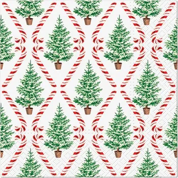 Papírový ubrousek PAW2 Papírové ubrousky PAW 33 cm x 33 cm Candy Cane Forest 20 ks